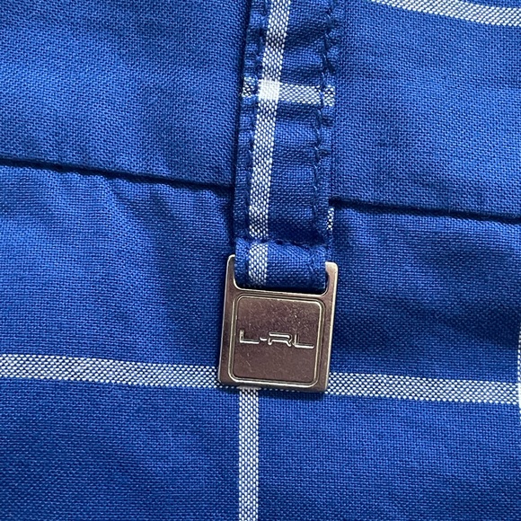 Ralph Lauren Active Bermuda golf shorts blue white plaid cotton Sz: 14 - Picture 2 of 7